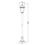 4S PLASTIC FLOOR GARDEN RUST LUMINAIRE 100CM E27 IP44 - Image 3