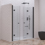 Καμπίνα από τοίχο σε τοίχο με διάφανο κρύσταλλο S 7 DP Black KARAG 120x200cm