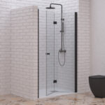 Καμπίνα από τοίχο σε τοίχο με διάφανο κρύσταλλο S 7 PORTA Black KARAG 80x200cm