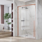 Καμπίνα από τοίχο σε τοίχο με διάφανο κρύσταλλο SANTORINI 400 Rose Gold KARAG 120x200cm