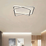 Inlight Πλαφονιέρα οροφής LED 38W 8800LM 3CCT από μαύρo μέταλλο και λευκό ακρυ΄λικό D:50x50cm (42038-Black/white)