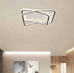 Inlight Πλαφονιέρα οροφής LED 38W 8800LM 3CCT από μαύρo μέταλλο και λευκό ακρυ΄λικό D:50x50cm (42038-Black/white)