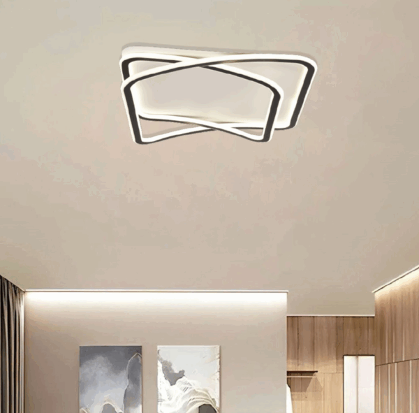 Inlight Πλαφονιέρα οροφής LED 38W 8800LM 3CCT από μαύρo μέταλλο και λευκό ακρυ΄λικό D:50x50cm (42038-Black/white)