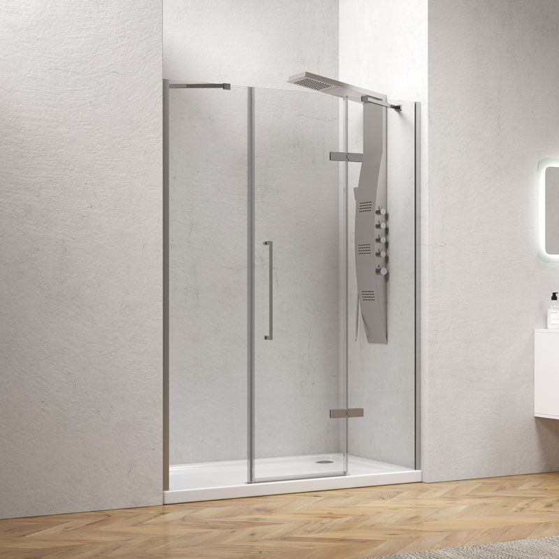 TIN600140314_2 Καμπίνα από τοίχο σε τοίχο με διάφανο κρύσταλλο TINOS 600 Cromo KARAG 140x200cm (σταθερό 36cm)