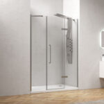 Καμπίνα από τοίχο σε τοίχο με διάφανο κρύσταλλο TINOS 600 Cromo KARAG 180x200cm