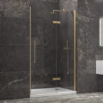 Καμπίνα από τοίχο σε τοίχο με διάφανο κρύσταλλο TINOS 400 Gold KARAG 100x200cm