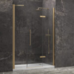 Καμπίνα από τοίχο σε τοίχο με διάφανο κρύσταλλο TINOS 600 Gold KARAG 135x200cm