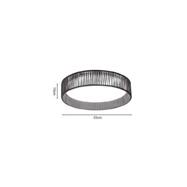 Inlight Πλαφονιέρα οροφής LED 36W 3CCT (by switch on base) από σχοινί και ακρυλικό D:43cm (42039-B) - Image 2