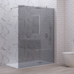 Σταθερό διαχωριστικό ντουζιέρας με fume κρύσταλλο WALKIN 1 Cromo KARAG 80x200cm