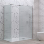 Σταθερά διαχωριστικά ντουζιέρας με flute κρύσταλλο WALKIN 2 Cromo KARAG 80x200cm