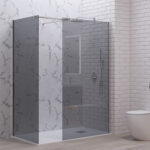 Σταθερά διαχωριστικά ντουζιέρας με fume κρύσταλλο WALKIN 2 Cromo KARAG 80x200cm