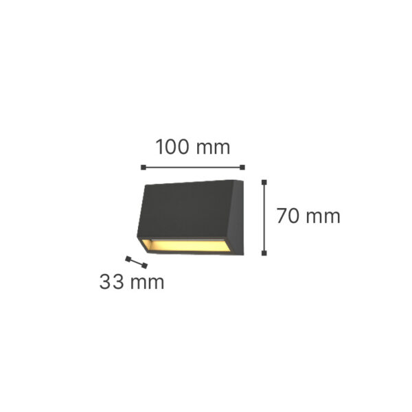 it-Lighting Blue LED 3W 3CCT Outdoor Wall Lamp Anthracite D:16cmx7cm (80202240) - Image 3