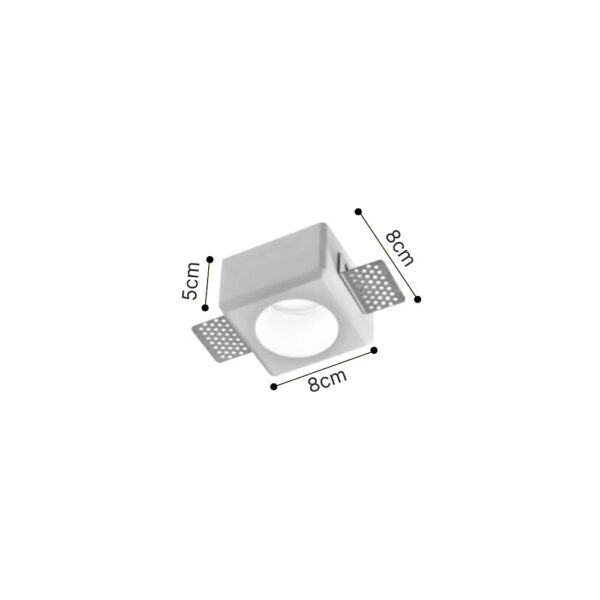 Inlight Χωνευτό τετράγωνο σποτ από γύψο 1XGU10 D:8cm (Χ0011-WH) - Image 2