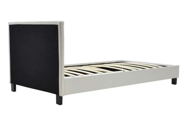 Κρεβάτι Nevil pakoworld 100x200 PU χρώμα λευκό ματ - Image 4