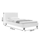 Κρεβάτι Nevil pakoworld 100x200 PU χρώμα λευκό ματ - Image 8