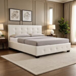 Κρεβάτι Roi pakoworld 160x200 PU λευκό ματ + αποθηκευτικό χώρο - Image 2