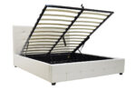 Κρεβάτι Roi pakoworld 160x200 PU λευκό ματ + αποθηκευτικό χώρο - Image 3