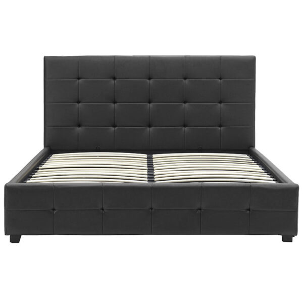 Κρεβάτι Roi pakoworld 160x200 PU μαύρο ματ + αποθηκευτικό χώρο - Image 4