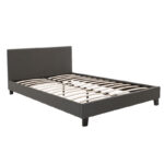 Κρεβάτι Nevil pakoworld 150x200 με ύφασμα χρώμα ανθρακί - Image 2