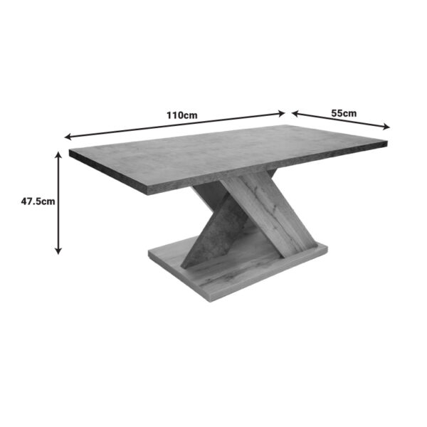 Τραπέζι σαλονιού Solange pakoworld σε γκρι-sonoma απόχρωση 110x55x47.5εκ - Image 6
