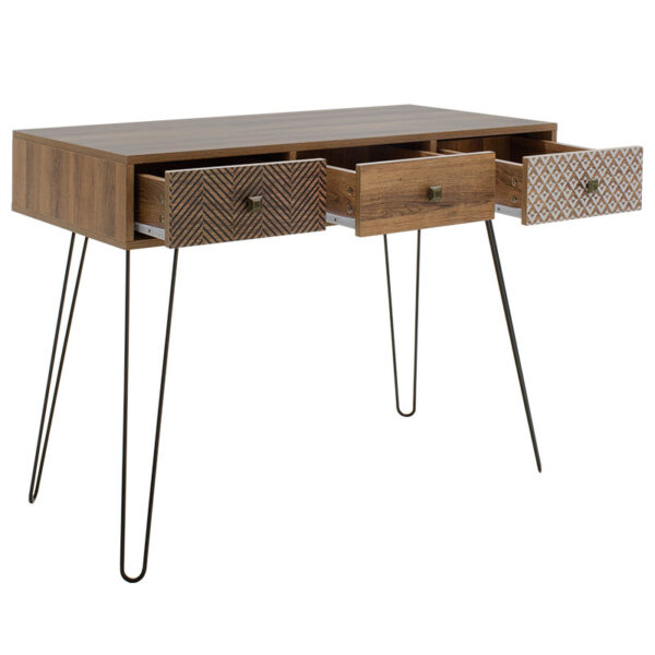 Κονσόλα Boho pakoworld καρυδί με μεταλλικά πόδια 100x50,5x74,5εκ - Image 4