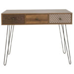 Κονσόλα Boho pakoworld καρυδί με μεταλλικά πόδια 100x50,5x74,5εκ - Image 5