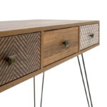 Κονσόλα Boho pakoworld καρυδί με μεταλλικά πόδια 100x50,5x74,5εκ - Image 6