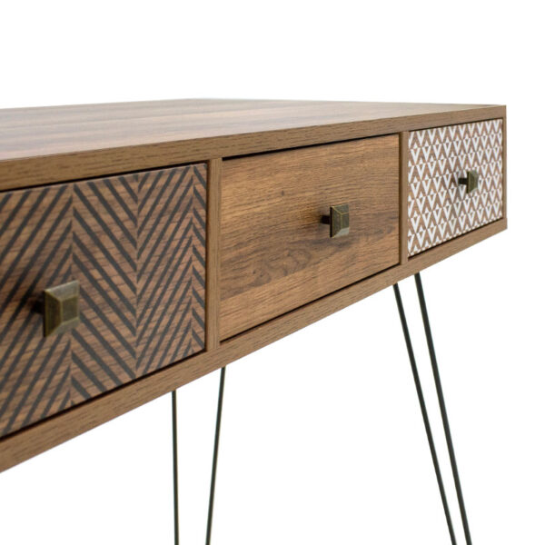 Κονσόλα Boho pakoworld καρυδί με μεταλλικά πόδια 100x50,5x74,5εκ - Image 6