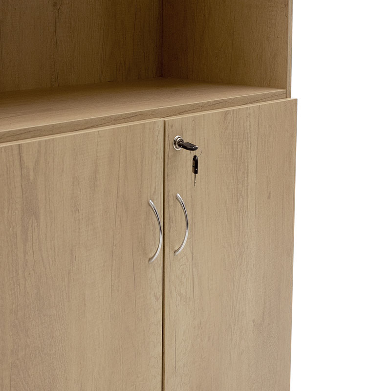 069-000041-4 Βιβλιοθήκη γραφείου επαγγελματική Amazon pakoworld χρώμα sonoma 80x40x200εκ - Image 5