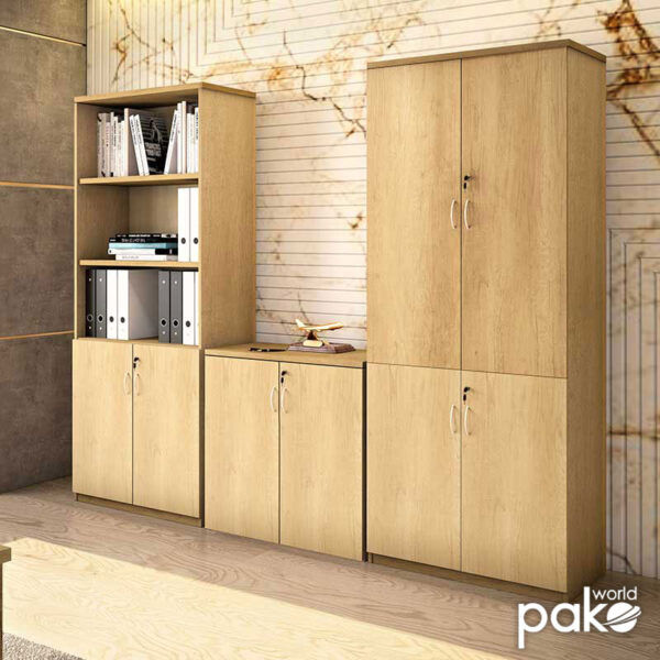 Ντουλάπα γραφείου επαγγελματική Amazon pakoworld χρώμα sonoma 80x40x200εκ - Image 2