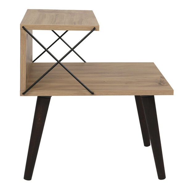 Βοηθητικό τραπέζι-κομοδίνο Gather pakoworld sonoma-καρυδί 50x40x55εκ - Image 4