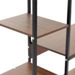 Ραφιέρα επιδαπέδια Leena pakoworld μέταλλο dark oak-μαύρο 80x30x142εκ - Image 2