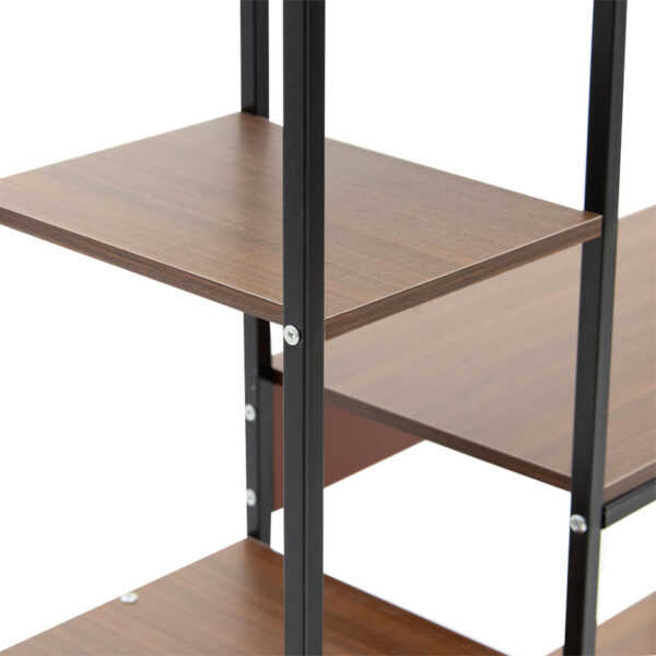 Ραφιέρα επιδαπέδια Leena pakoworld μέταλλο dark oak-μαύρο 80x30x142εκ - Image 2