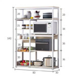 Ραφιέρα επιδαπέδια Leena pakoworld μέταλλο dark oak-μαύρο 80x30x142εκ - Image 3