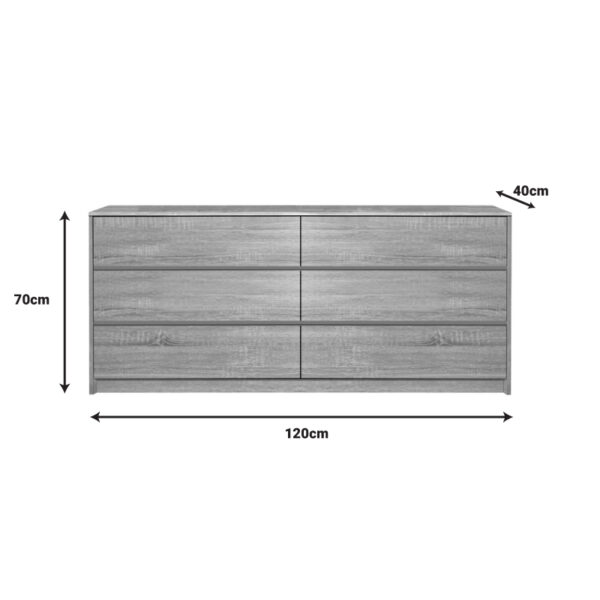 Συρταριέρα Kuanger pakoworld mdf σε φυσική απόχρωση 120x40x70εκ - Image 2