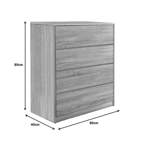 Συρταριέρα Kuanger pakoworld mdf σε φυσική απόχρωση 80x40x80εκ - Image 3