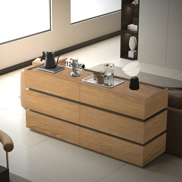 Συρταριέρα Sonlen pakoworld mdf σε oak απόχρωση 120x40x72εκ - Image 2