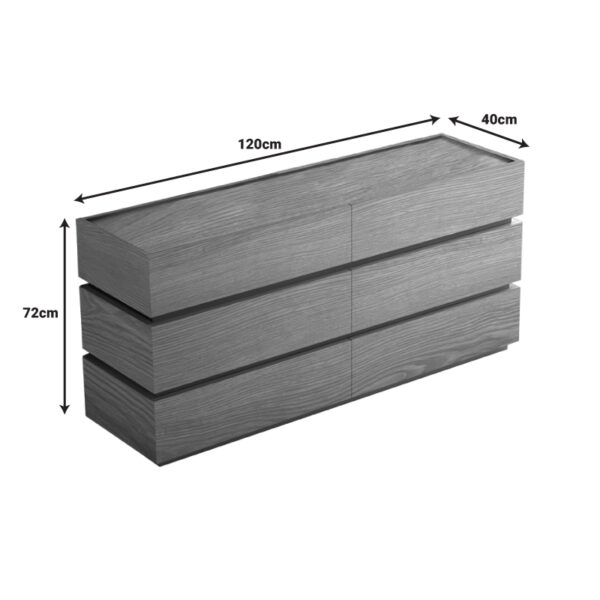Συρταριέρα Sonlen pakoworld mdf σε oak απόχρωση 120x40x72εκ - Image 3