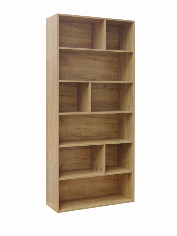 Βιβλιοθήκη Evergin pakoworld mdf σε oak απόχρωση 80x30x180εκ - Image 2