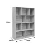 Βιβλιοθήκη Evergin pakoworld mdf σε oak απόχρωση 100x30x135εκ - Image 3