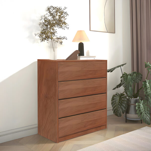 Συρταριέρα Kuanger pakoworld mdf σε καρυδί απόχρωση 80x40x80εκ - Image 2