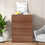 Συρταριέρα Kuanger pakoworld mdf σε καρυδί απόχρωση 80x40x80εκ - Image 3