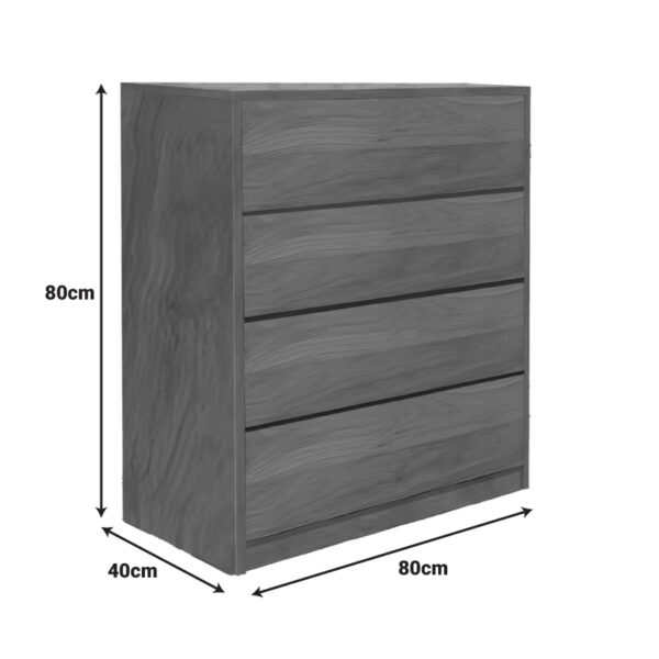 Συρταριέρα Kuanger pakoworld mdf σε καρυδί απόχρωση 80x40x80εκ - Image 4