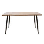 Τραπέζι Neve pakoworld MDF καρυδί-πόδι μεταλλικό μαύρο 140x80x75εκ - Image 2