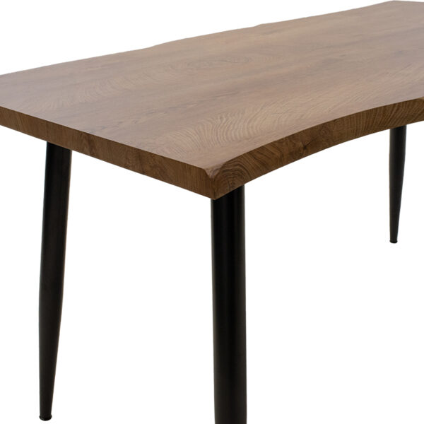 Τραπέζι Neve pakoworld MDF καρυδί-πόδι μεταλλικό μαύρο 140x80x75εκ - Image 3
