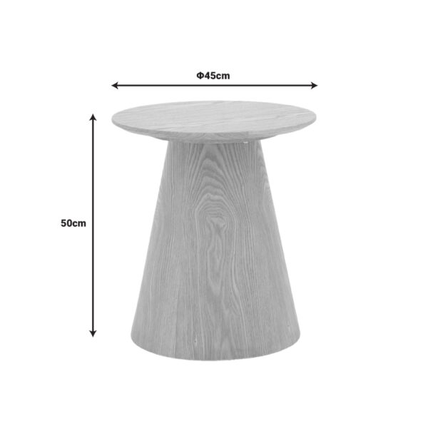 Βοηθητικό τραπέζι Kayano pakoworld καρυδί mdf Φ45x50εκ - Image 5