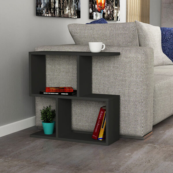 Βοηθητικό τραπέζι Homemania pakoworld χρώμα ανθρακί 60x20x60εκ - Image 2