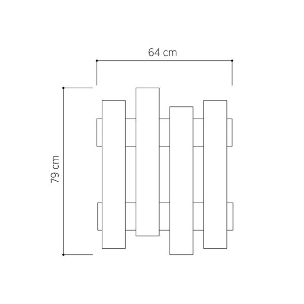 Κρεμάστρα Wave pakoworld λευκό 64x4x81εκ - Image 3