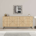 Μπουφές Dune pakoworld σε φυσική απόχρωση 181x35x77.4εκ - Image 3