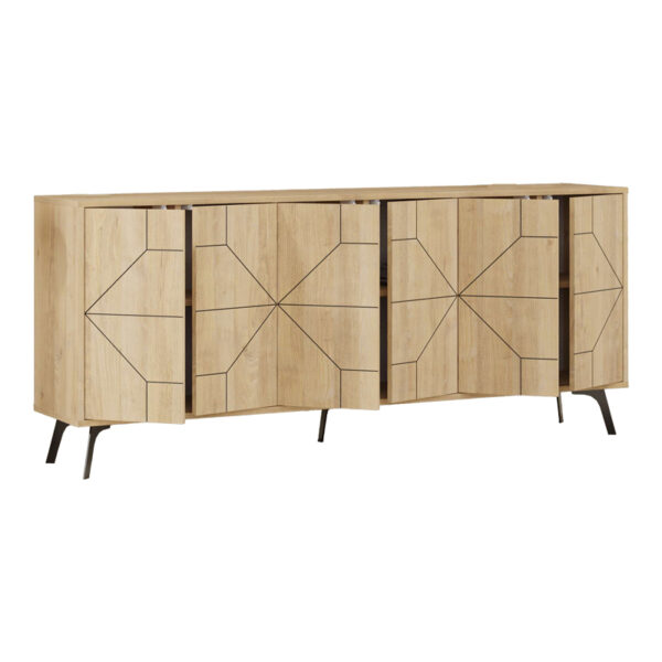 Μπουφές Dune pakoworld σε φυσική απόχρωση 181x35x77.4εκ - Image 4
